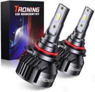 💡 troning 9005/hb3/h10 led headlight bulbs, 60w 10,000lm high-performance led headlights conversion kit - 6000k white | waterproof logo