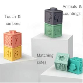 img 3 attached to 🧩 Soft Stacking Blocks: Montessori-inspired Sensory Bath Toys for Babies 6-24 Months