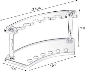 img 3 attached to ✏️ Clear Plastic Pen Holder Set - 4 Pack Pen Display Stand with 6 Slots for Eyebrow Pens, Makeup Brushes, and Office & Store Organization