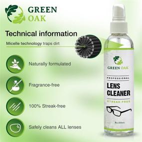 img 2 attached to 👓 Professional Lens Cleaner Spray Kit – Green Oak Microfiber Cloth Included – Ideal for Eyeglasses, Cameras, and Lenses - Effectively Cleans Fingerprints, Dust, and Oil – 2oz Travel Pack