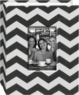 📷 pioneer photo albums chev-100 chevron fabric frame photo album, 100 pockets, 4 x 6, black and white - improved seo logo