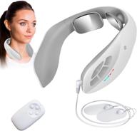 smart neck massager landwind: беспроводной глубокий массаж с подогревом, интеллектуальная электротерапия для снятия боли - 4 режима, 8 уровней, usb-зарядка и пульт управления. логотип