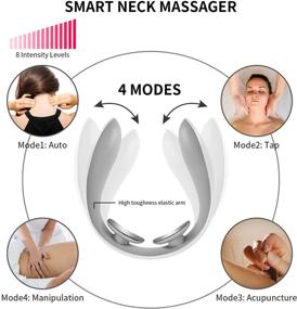 img 2 attached to Smart Neck Massager LANDWIND: Беспроводной глубокий массаж с подогревом, интеллектуальная электротерапия для снятия боли - 4 режима, 8 уровней, USB-зарядка и пульт управления.