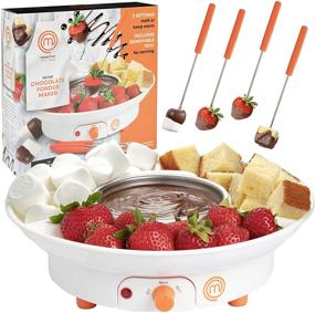 img 4 attached to 🍫 Deluxe Electric Dessert Fountain Fondue Pot Set - MasterChef Chocolate Fondue Maker with 4 Forks & Party Serving Tray