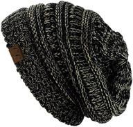 🧣 c.c trendy cable knit beanie skully - soft, warm, chunky and stretchy logo