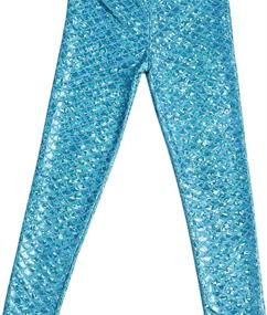 img 1 attached to 🧜 Kids' Frogwill Mermaid Scale Leggings Fish Pants - Ages 3-11