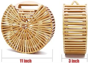 img 3 attached to Fashion Bamboo Handbag Handmade Multi Colored Women's Handbags & Wallets