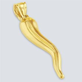 img 2 attached to Polished Large Cornicello Horn Pendant in 14K Yellow Gold