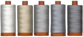 img 1 attached to Set of 5 Aurifil 50wt Thread Spools, Large Size - 1422 Yards, Various Shades (White, Beige, 3 Tones of Grey)