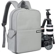 🎒 cwatcun camera backpack: waterproof dslr bag for canon, nikon, sony cameras & accessories with laptop compartment & tripod straps (grey - small) logo