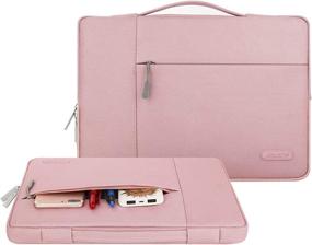 img 3 attached to 🎒 MOSISO Laptop Sleeve for 13-13.3 inch MacBook Air, MacBook Pro, Notebook Computer - Polyester Multifunctional Briefcase Bag in Pink