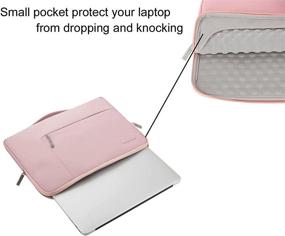 img 1 attached to 🎒 MOSISO Laptop Sleeve for 13-13.3 inch MacBook Air, MacBook Pro, Notebook Computer - Polyester Multifunctional Briefcase Bag in Pink