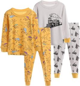 img 3 attached to 🦖 Dinosaur-themed Sleepwear Sets for Boys - LOKTARC Pajamas Collection