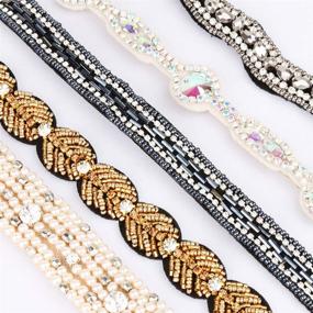 img 2 attached to Teenitor 5pcs Rhinestone Beaded Headbands for Women and Girls - Non-Slip Jeweled Hair Accessories