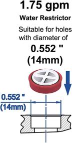 img 2 attached to 🚿 YOO.MEE 1.75 GPM Water Restrictor: Efficient Shower Flow Control Valve for Fixed or Handheld Shower Heads, 0.552'' Hole Diameter - 1 Pc Packed