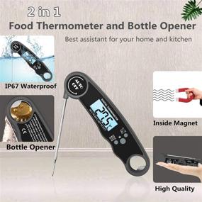 img 2 attached to 🔥 REMALL 2-in-1 Meat Digital Thermometer - Instant Read Food Thermometer for Cooking, Fast & Precise with Backlight, Magnetic Back, Calibration, and Foldable Probe - Ideal for Deep Fry, BBQ, Grill, and Roast Turkey