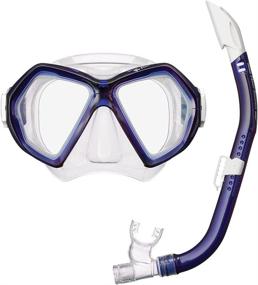 img 4 attached to 🤿 Reef Tourer X-Plore Adult 2-Window Mask &amp; Snorkel Combo