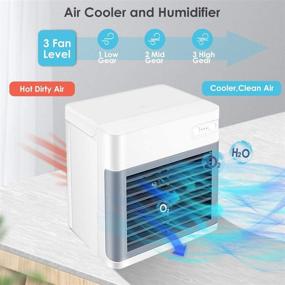 img 2 attached to 🌬️ BKEVERPP Portable Air Conditioner: Rechargeable Evaporative Mini AC with 3 Speeds & 7 Colors - Personal Air Cooler Fan for Home, Office, and Room in White