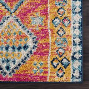 img 1 attached to 🏡 Boho Vintage Tribal Geometric Fuchsia Yellow Runner by Bloom Rugs - 6 ft Entryway and Hallway Runner (2'7" x 6')- Stylish and Functional