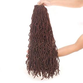 img 1 attached to 🔥 24-дюймовые волосы Faux Locs Hair Extensions - предварительно петля Synthetic Goddess Locs для женщин - 6 пачек, безузельный стиль, естественные волнистые косы (24 дюйма, 30#)