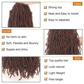 img 2 attached to 🔥 24-дюймовые волосы Faux Locs Hair Extensions - предварительно петля Synthetic Goddess Locs для женщин - 6 пачек, безузельный стиль, естественные волнистые косы (24 дюйма, 30#)