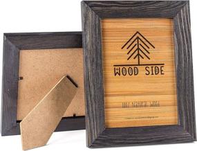 img 2 attached to Rustic Wooden Square Picture Frames 8x8 - Set of 2 - Eco-Friendly Distressed Dark Grey Wood with Real Glass for Wall Mounting and Tabletop Display