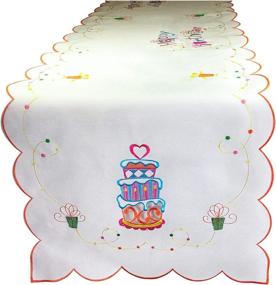 img 2 attached to TABLETOPS Birthday Tablecloth Embroidered Decoration