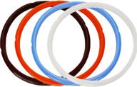 🔶 lozom silicone sealing ring set - 4pcs in orange, transparent white, sky blue, and rich brown for 5qt/6qt pressure cookers logo