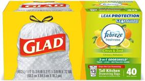 img 4 attached to Glad OdorShield Tall Kitchen Trash Bags with Febreze Citrus Scent - 40 Count