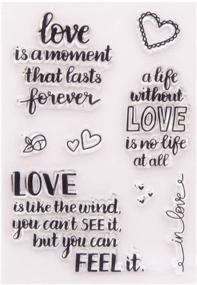 img 4 attached to Heart Love Sentiments Rubber Stamps for Scrapbooking Card Making Christmas Birthday - Words of Love Lasting Forever