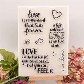 img 3 attached to Heart Love Sentiments Rubber Stamps for Scrapbooking Card Making Christmas Birthday - Words of Love Lasting Forever