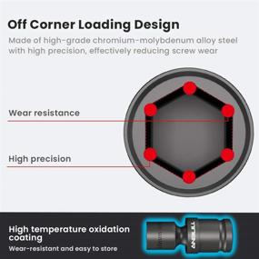img 2 attached to 🔧 Набор универсальных ударных головок ANBULL 1/2" Drive 6 Pt.11pc - высококачественная сталь Cr-Mo и метрические размеры