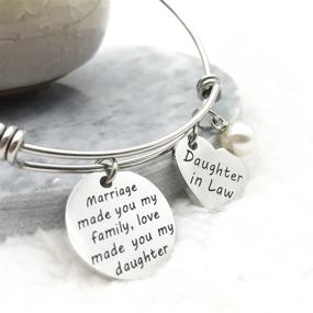 img 3 attached to 💖 JJTZX Daughter in Law Gift - The Bond of Marriage Made You Family, Love Made You My Daughter Bracelet