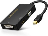 🔌 премиум 4k мини displayport в hdmi vga dvi адаптер для macbook/imac - cablecreation 3-в-1 покрытый золотом переходник thunderbolt mini dp логотип