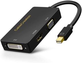 img 4 attached to 🔌 Премиум 4K Мини DisplayPort в HDMI VGA DVI адаптер для MacBook/iMac - CableCreation 3-в-1 Покрытый золотом переходник Thunderbolt Mini DP