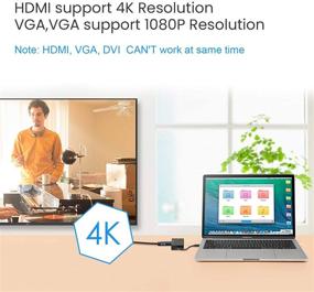 img 1 attached to 🔌 Премиум 4K Мини DisplayPort в HDMI VGA DVI адаптер для MacBook/iMac - CableCreation 3-в-1 Покрытый золотом переходник Thunderbolt Mini DP