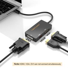 img 3 attached to 🔌 Премиум 4K Мини DisplayPort в HDMI VGA DVI адаптер для MacBook/iMac - CableCreation 3-в-1 Покрытый золотом переходник Thunderbolt Mini DP