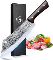 🔪 moontay hand forged full tang chef knife: high carbon steel meat cleaver for precision chopping - ultimate kitchen essential with gift box логотип