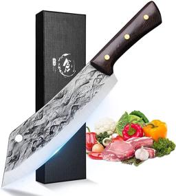 img 4 attached to 🔪 Moontay Hand Forged Full Tang Chef Knife: High Carbon Steel Meat Cleaver for Precision Chopping - Ultimate Kitchen Essential with Gift Box