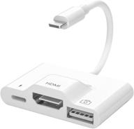 3 в 1 hdmi адаптер для iphone/ipad - hdmi цифровой av конвертер 1080p синхронизация экрана, адаптер для камеры usb, порт зарядки - поддерживает hdmi синхронизацию экрана на hd телевизоре, проекторе, мониторе. логотип