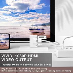 img 2 attached to 3 в 1 HDMI адаптер для iPhone/iPad - HDMI цифровой AV конвертер 1080P синхронизация экрана, адаптер для камеры USB, порт зарядки - Поддерживает HDMI синхронизацию экрана на HD телевизоре, проекторе, мониторе.