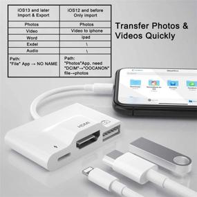 img 1 attached to 3 в 1 HDMI адаптер для iPhone/iPad - HDMI цифровой AV конвертер 1080P синхронизация экрана, адаптер для камеры USB, порт зарядки - Поддерживает HDMI синхронизацию экрана на HD телевизоре, проекторе, мониторе.