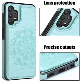 img 1 attached to 🌸 Stylish Flower Magnetic Flip Wallet Case for Samsung Galaxy A32 5G (6.5") - Mint, with Card Holder and Enhanced Protection for Women