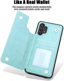 img 2 attached to 🌸 Stylish Flower Magnetic Flip Wallet Case for Samsung Galaxy A32 5G (6.5") - Mint, with Card Holder and Enhanced Protection for Women