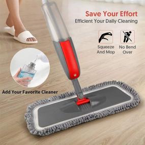 img 1 attached to MEXERRIS Microfiber Spray Mops: Efficient Floor Cleaning with 360° Rotatable Wet/Dry Mop, Refillable Bottle, Reusable Pads, and Scrubber