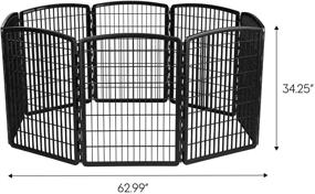 img 3 attached to 🐾 Convenient and Spacious: IRIS USA 34'' Exercise 8-Panel Pet Playpen with Door