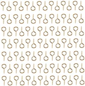 img 4 attached to 🔩 HUIHUIBAO 100pcs Small Screw Eyes Pin Hook for Jewelry Making Findings DIY Crafts, 6x13mm (KC Gold) – Enhanced SEO