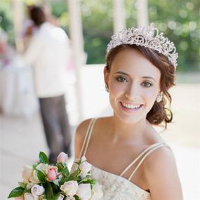 img 1 attached to 👑 Sparkling Silver Crystal Tiara Crowns for Women and Girls - Elegant Princess Crown with Combs - Ideal for Bridal, Wedding, Prom, Birthday, Cosplay, Halloween Costumes - Hair Accessories for Women and Girls