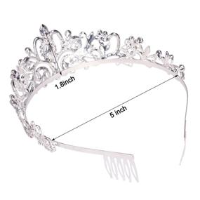 img 3 attached to 👑 Sparkling Silver Crystal Tiara Crowns for Women and Girls - Elegant Princess Crown with Combs - Ideal for Bridal, Wedding, Prom, Birthday, Cosplay, Halloween Costumes - Hair Accessories for Women and Girls