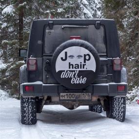 img 1 attached to 🌸 FOUR Blossoms Spare Tire Cover: Embrace the Jp Hair, Don't Care Attitude for SUVs!